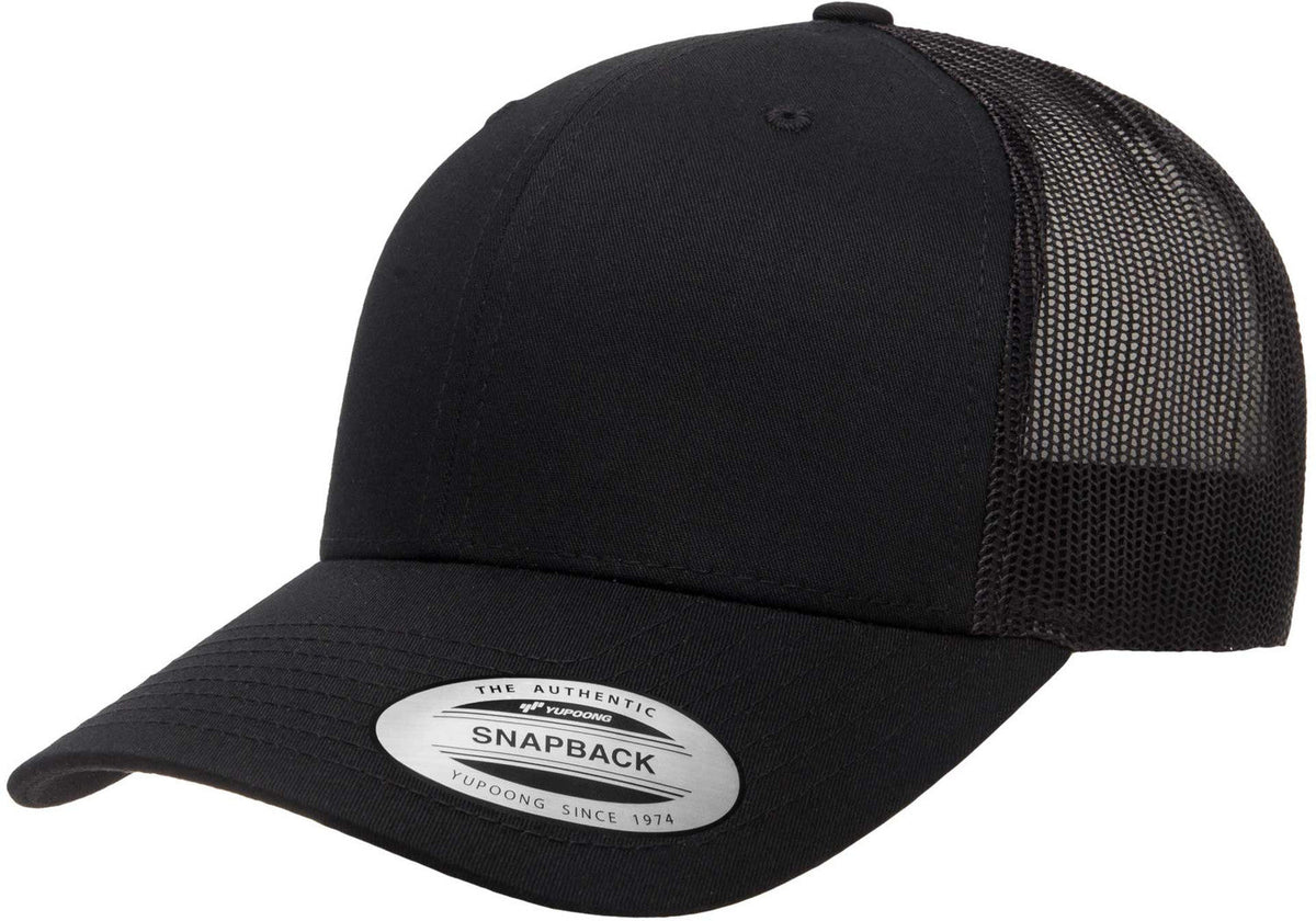 Black classic trucker snapback cap