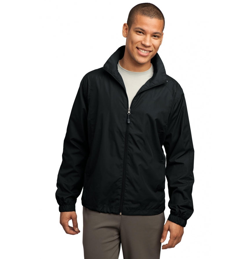 Black Sport-Tek JST70 full-zip wind jacket