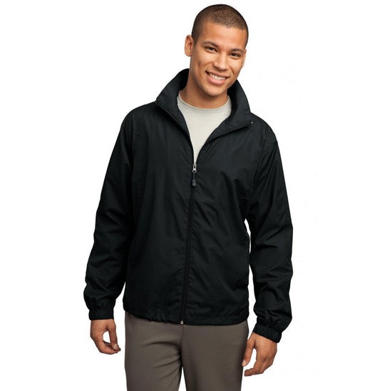 Black Sport-Tek JST70 full-zip wind jacket