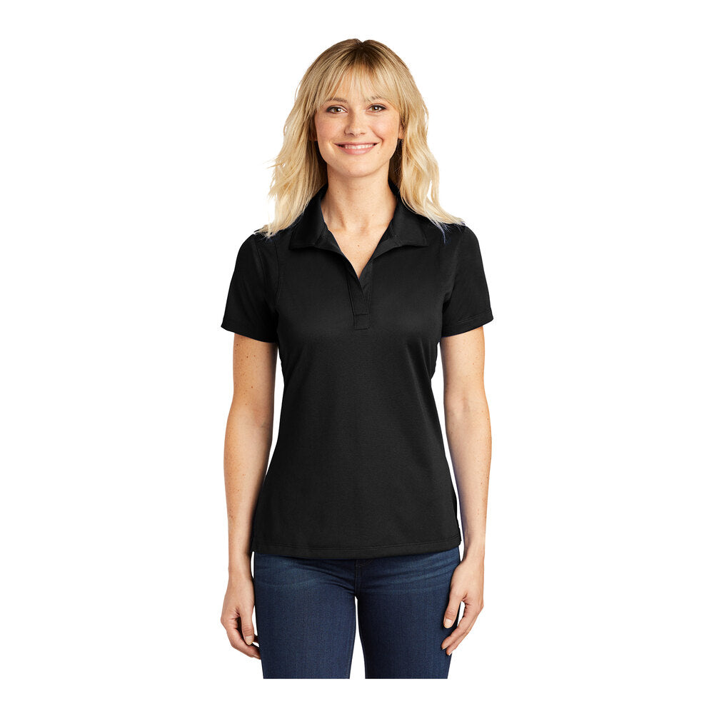Black Sport-Tek LST650 women's performance polo